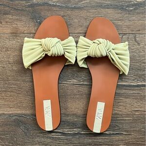 Zara Green Bow Sandals